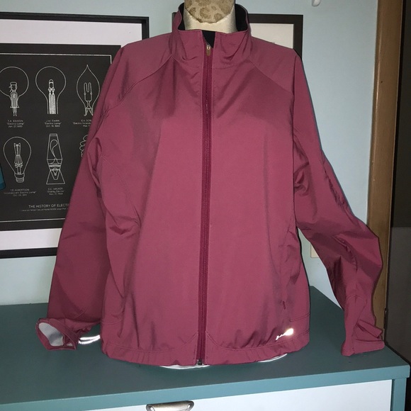 L.L. Bean Jacket XL Women Pink Nylon Full Zip - Picture 2 of 13